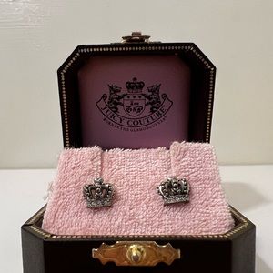 Juicy Couture Crown Earrings Silver